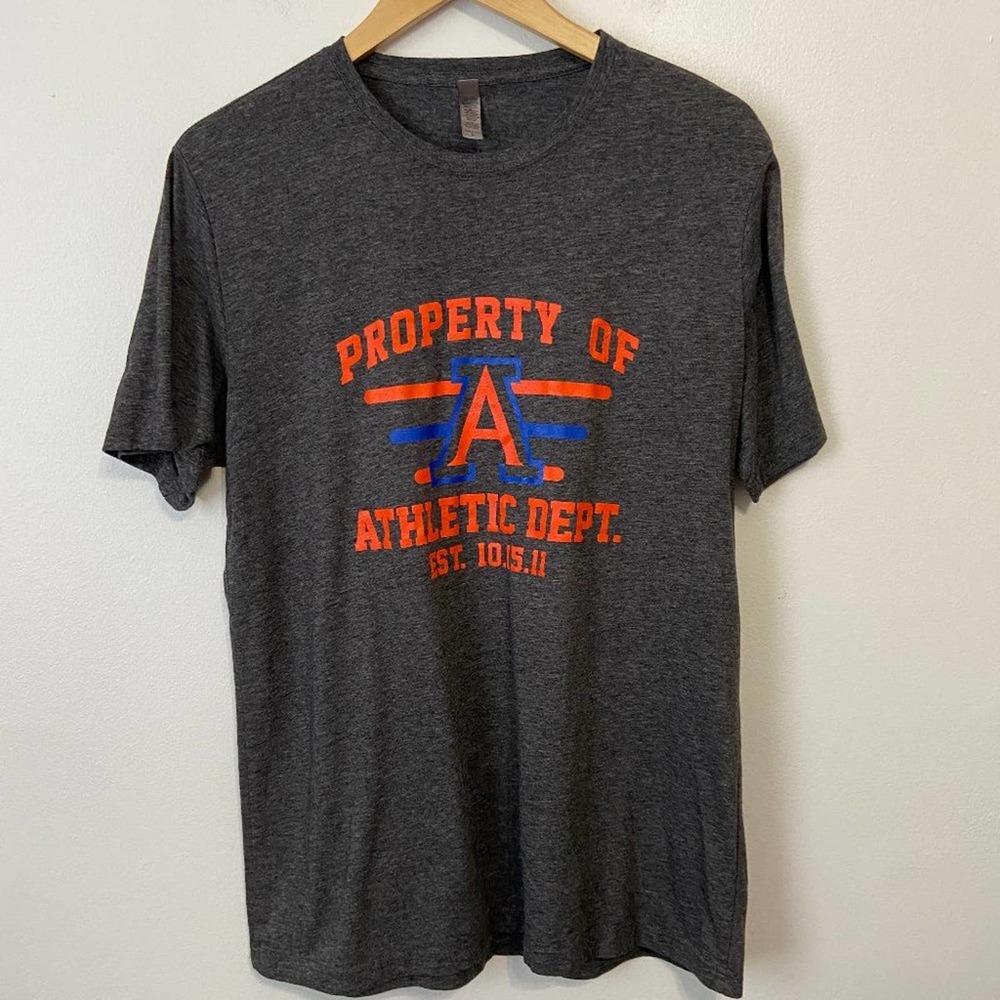 Next Level Apparel Property of Athletic Dept Gray Tee Size L